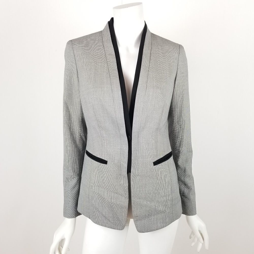 Lafayette 148 Gray Modern Career Blazer Jacket 2
